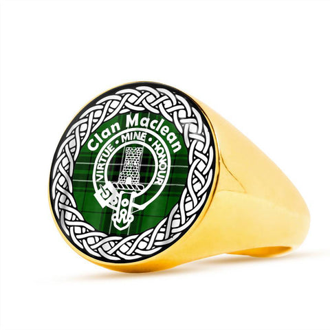 Image of Maclean Crest Clan Tartan Ring Scottish