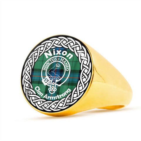 Image of Nixon Crest Clan Tartan Ring Scottish