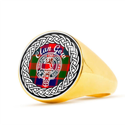 Image of Gow Crest Clan Tartan Ring Scottish