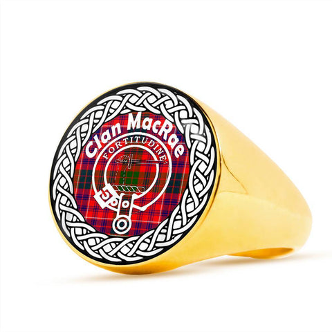 Image of MacRae Crest Clan Tartan Ring Scottish