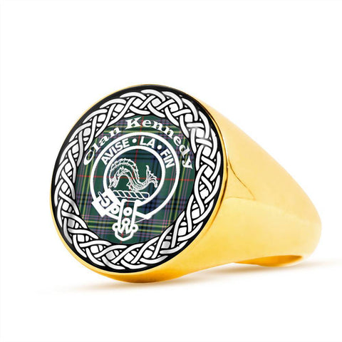Image of Kennedy Crest Clan Tartan Ring Scottish