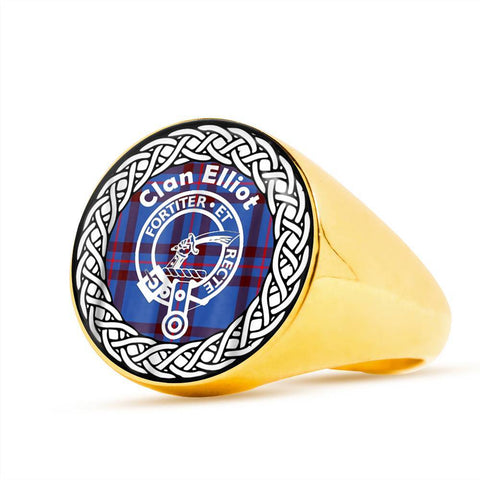 Image of Elliot Crest Clan Tartan Ring Scottish
