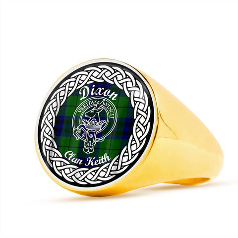Image of Dixon Clan Keith Crest Clan Tartan Ring Scottish
