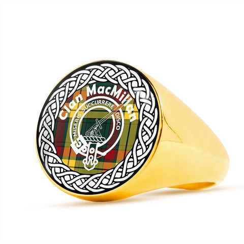 Image of MacMillan Crest Clan Tartan Ring Scottish