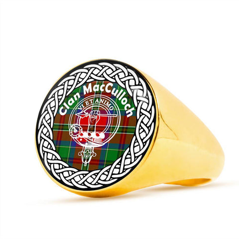 Image of MacCullock Crest Clan Tartan Ring Scottish