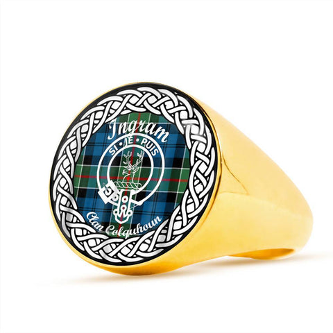 Image of Ingram Crest Clan Tartan Ring Scottish