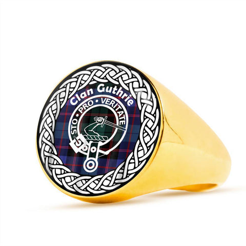 Image of Guthrie Crest Clan Tartan Ring Scottish