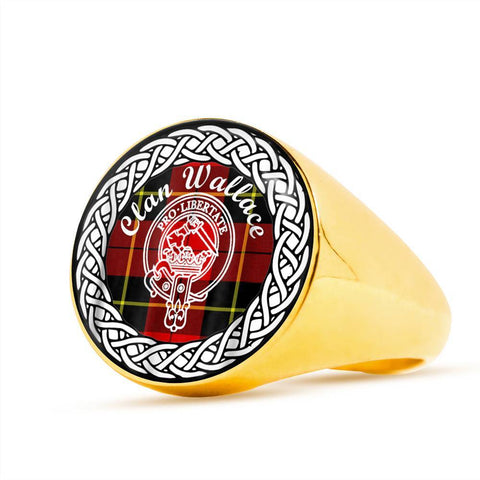 Image of Wallace Crest Clan Tartan Ring Scottish