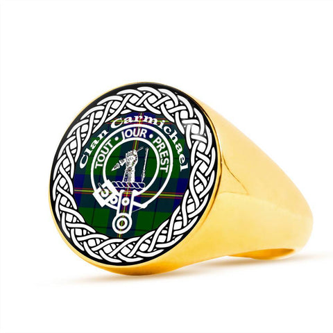 Image of Carmichael Crest Clan Tartan Ring Scottish
