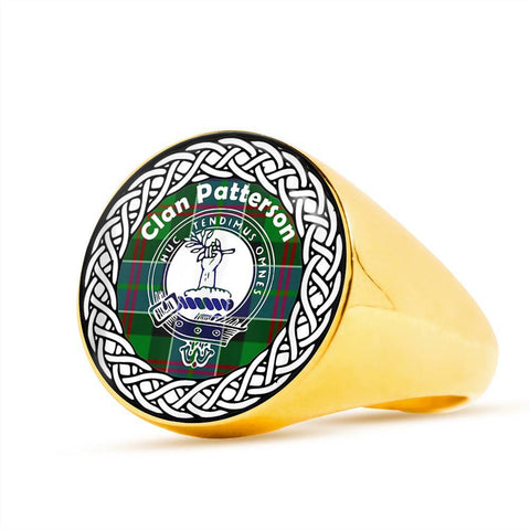 Image of Patterson Crest Clan Tartan Ring Scottish
