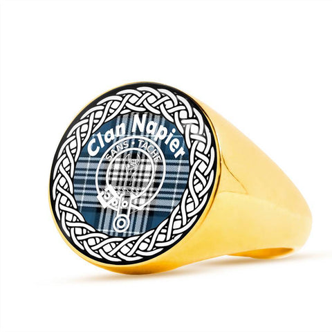 Image of Napier Crest Clan Tartan Ring Scottish
