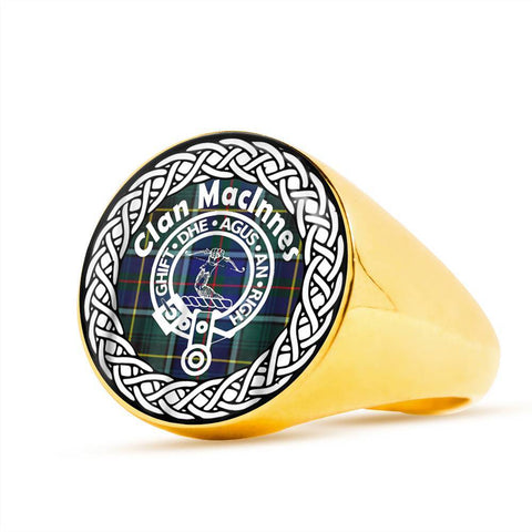 Image of Maclnnes Crest Clan Tartan Ring Scottish