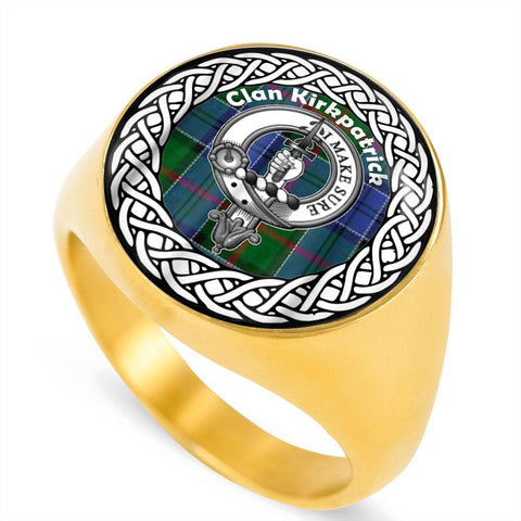 Image of Kirkpatrick Old Crest Clan Tartan Ring Scottish