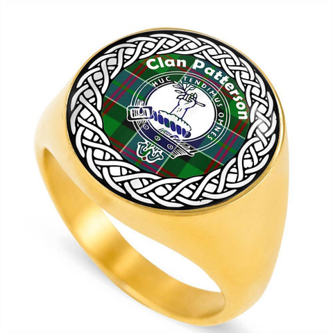 Image of Patterson Crest Clan Tartan Ring Scottish