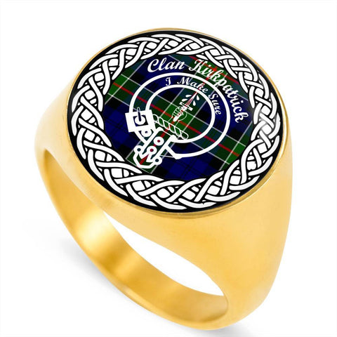 Image of Kirkpatrick Crest Clan Tartan Ring Scottish