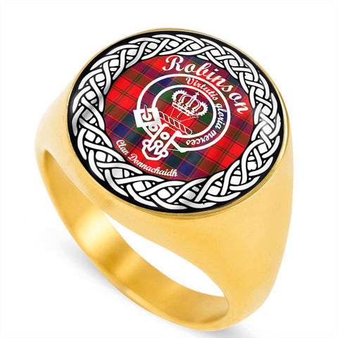 Image of Robinson Crest Clan Tartan Ring Scottish