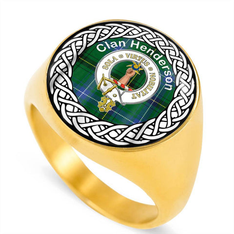 Image of Henderson Old Crest Clan Tartan Ring Scottish