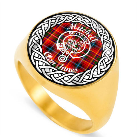 Image of Mitchell Crest Clan Tartan Ring Scottish