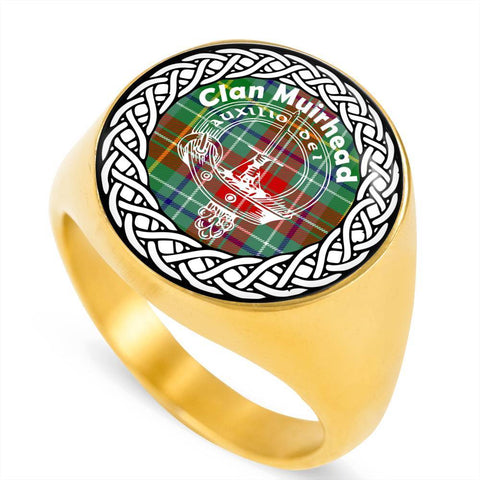Image of Muirhead Crest Clan Tartan Ring Scottish