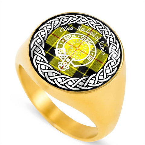 Image of MacLead Of Lewis Crest Clan Tartan Ring Scottish