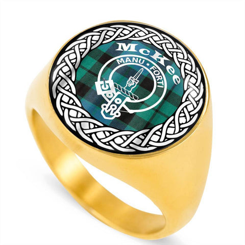 Image of McKee Crest Clan Tartan Ring Scottish