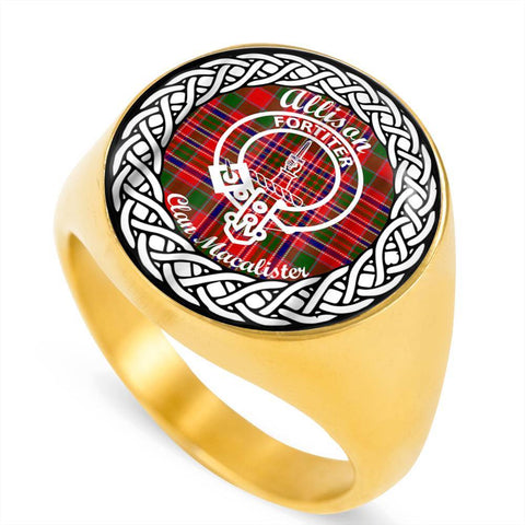 Image of Allison Crest Clan Tartan Ring Scottish