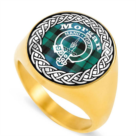 Image of Morgan Crest Clan Tartan Ring Scottish