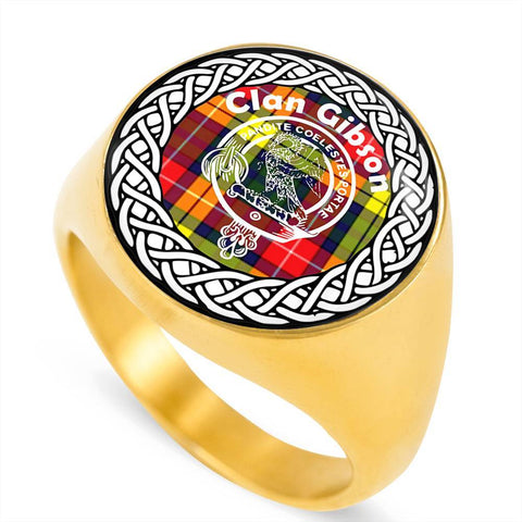 Image of Gibson Crest Clan Tartan Ring Scottish