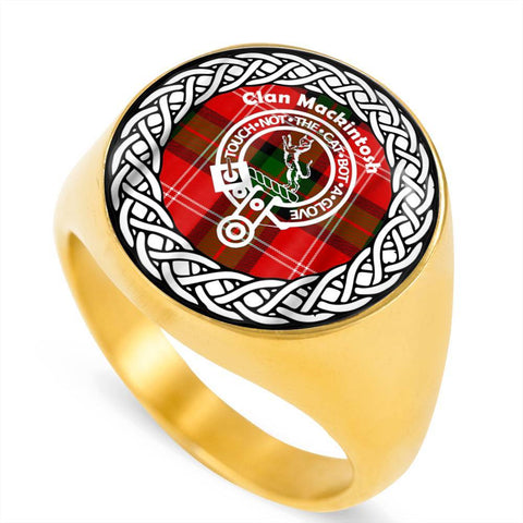 Image of Mackintosh Crest Clan Tartan Ring Scottish