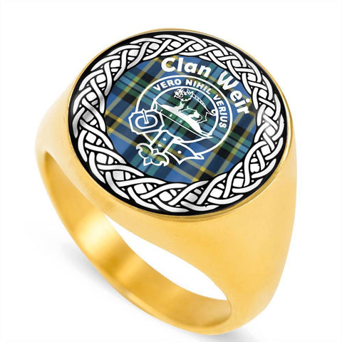 Image of Weir Crest Clan Tartan Ring Scottish