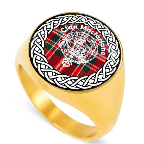 Image of Macfarlane Crest Clan Tartan Ring Scottish