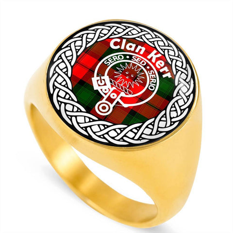 Image of Kerr Crest Clan Tartan Ring Scottish