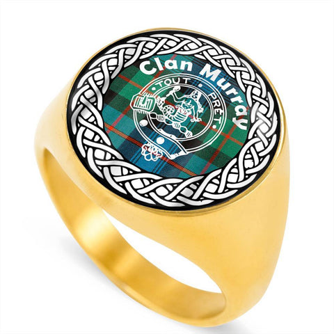 Image of Murray Crest Clan Tartan Ring Scottish