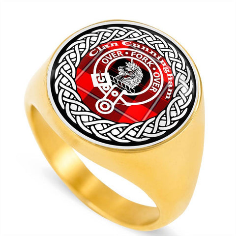 Image of Cunningham Crest Clan Tartan Ring Scottish