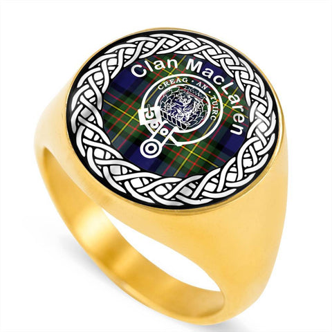 Image of MacLaren Crest Clan Tartan Ring Scottish