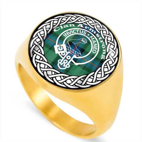 Image of Armstrong Crest Clan Tartan Ring Scottish