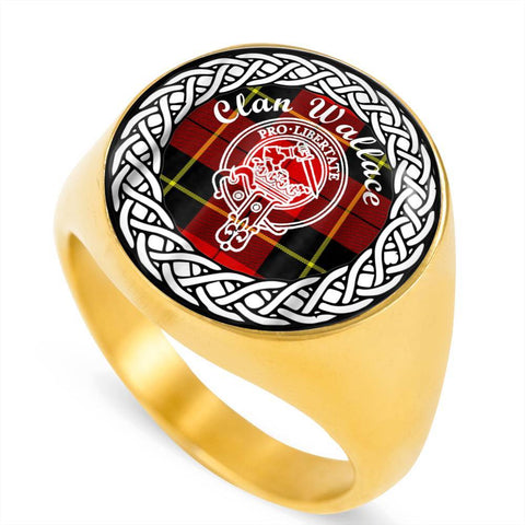 Image of Wallace Crest Clan Tartan Ring Scottish