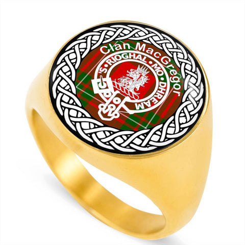 Image of MacGregor Crest Clan Tartan Ring Scottish