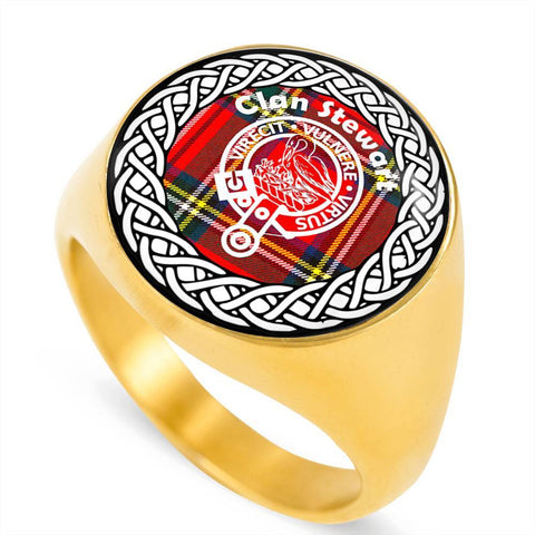 Image of Stewart Crest Clan Tartan Ring Scottish