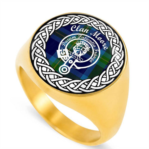 Image of Moore Crest Clan Tartan Ring Scottish