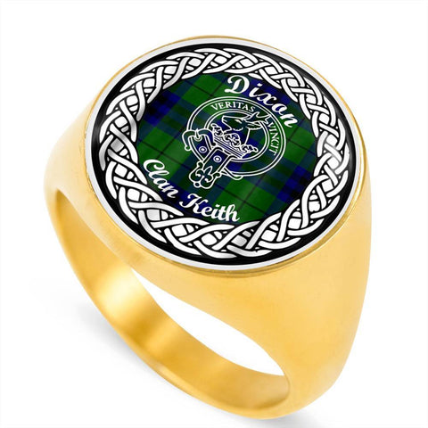 Image of Dixon Clan Keith Crest Clan Tartan Ring Scottish