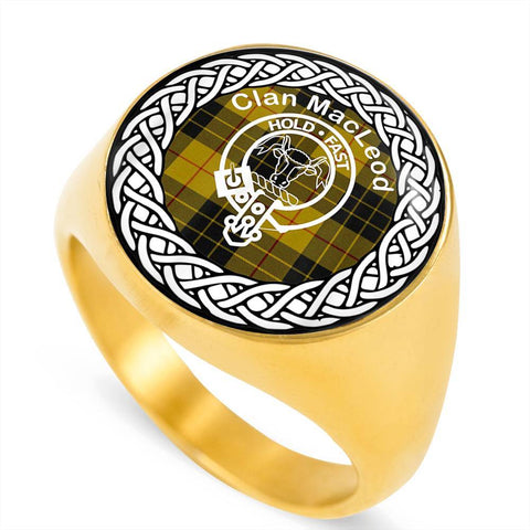 Image of MacLeod Crest Clan Tartan Ring Scottish
