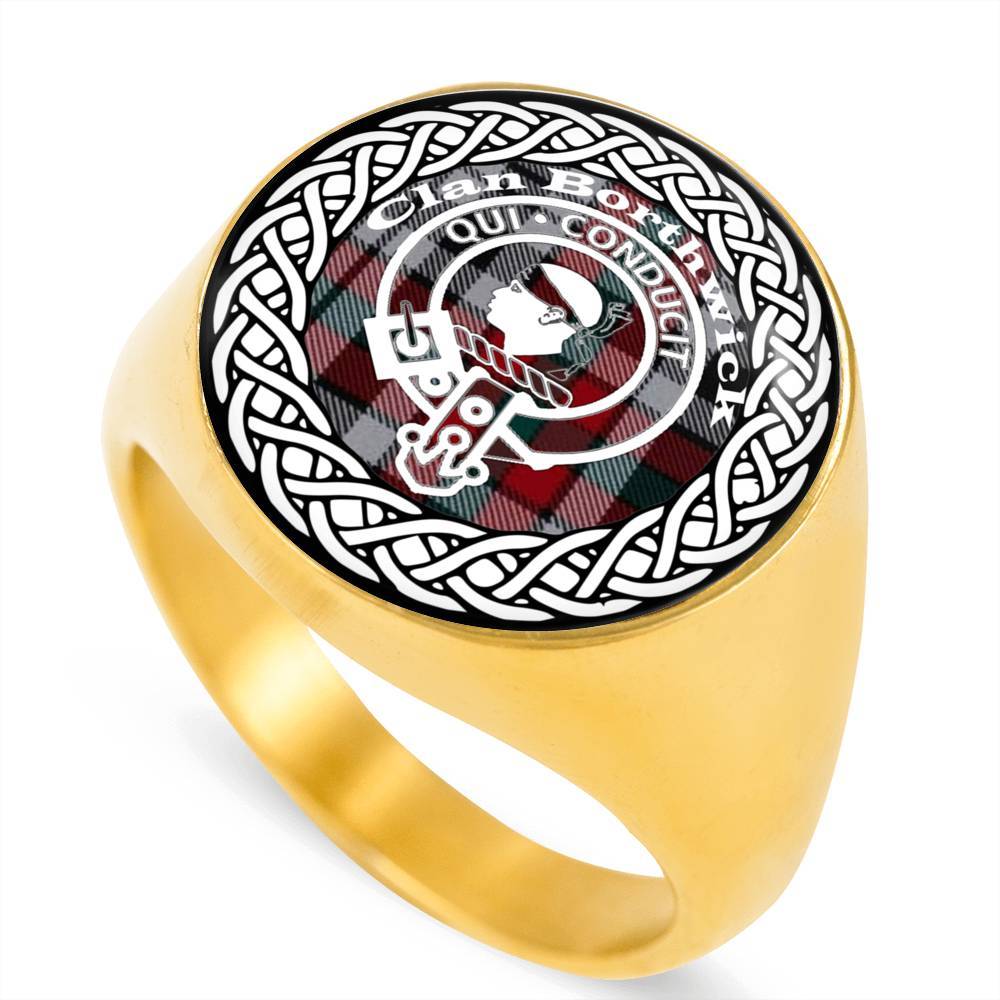 Borthwick Crest Clan Tartan Ring Scottish