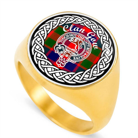 Image of Gow Crest Clan Tartan Ring Scottish