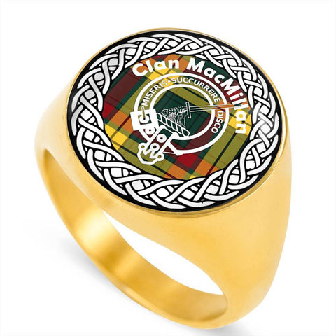 Image of MacMillan Crest Clan Tartan Ring Scottish