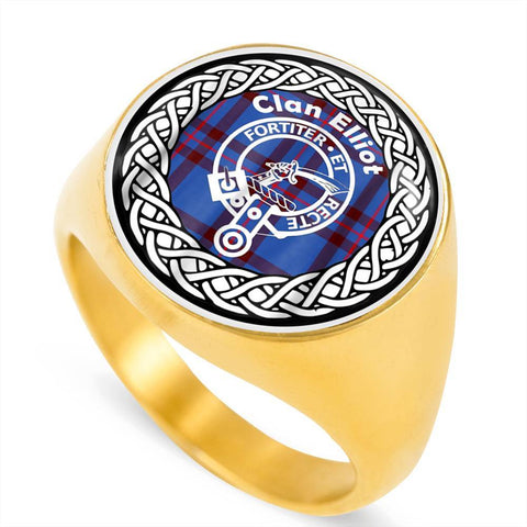 Image of Eliiot Crest Clan Tartan Ring Scottish