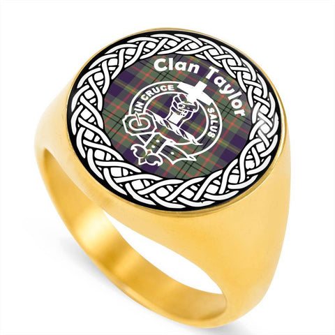 Image of Taylor Crest Clan Tartan Ring Scottish
