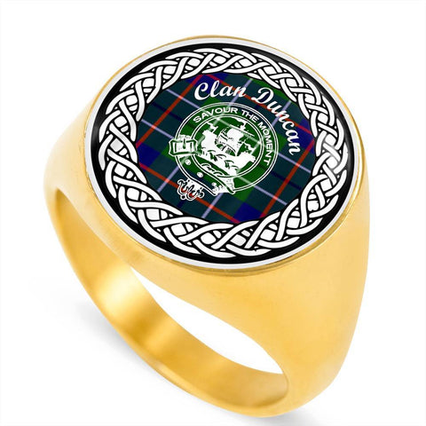 Image of Duncan Crest Clan Tartan Ring Scottish