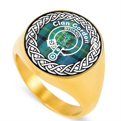Image of Gordon Crest Clan Tartan Ring Scottish