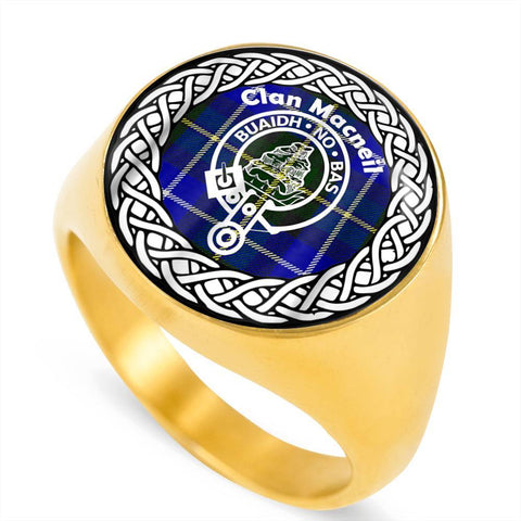Image of Macneil Crest Clan Tartan Ring Scottish